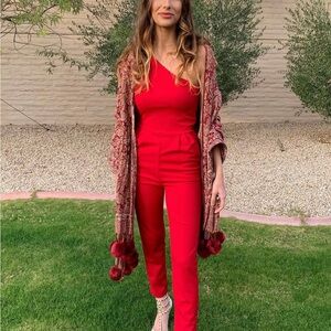 Elegant Red Women's Jumpsuit